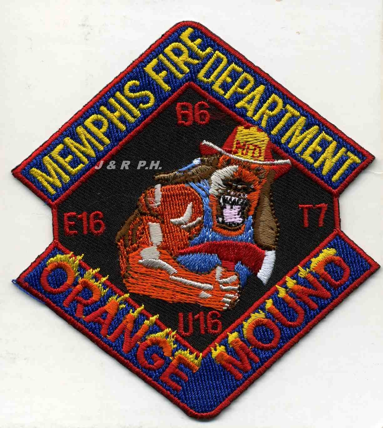 Memphis  Engine-16 / Truck-7  "Orange Mound" , TN (4" x 4.25" size) fire patch