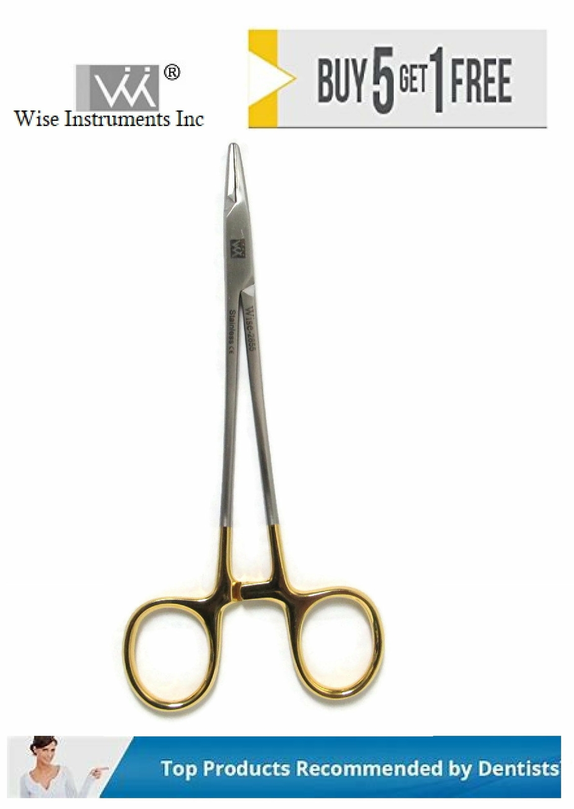 Dental Surgical Mayo-Hegar Needle Holder Fine , 16 cm by Wise instruments