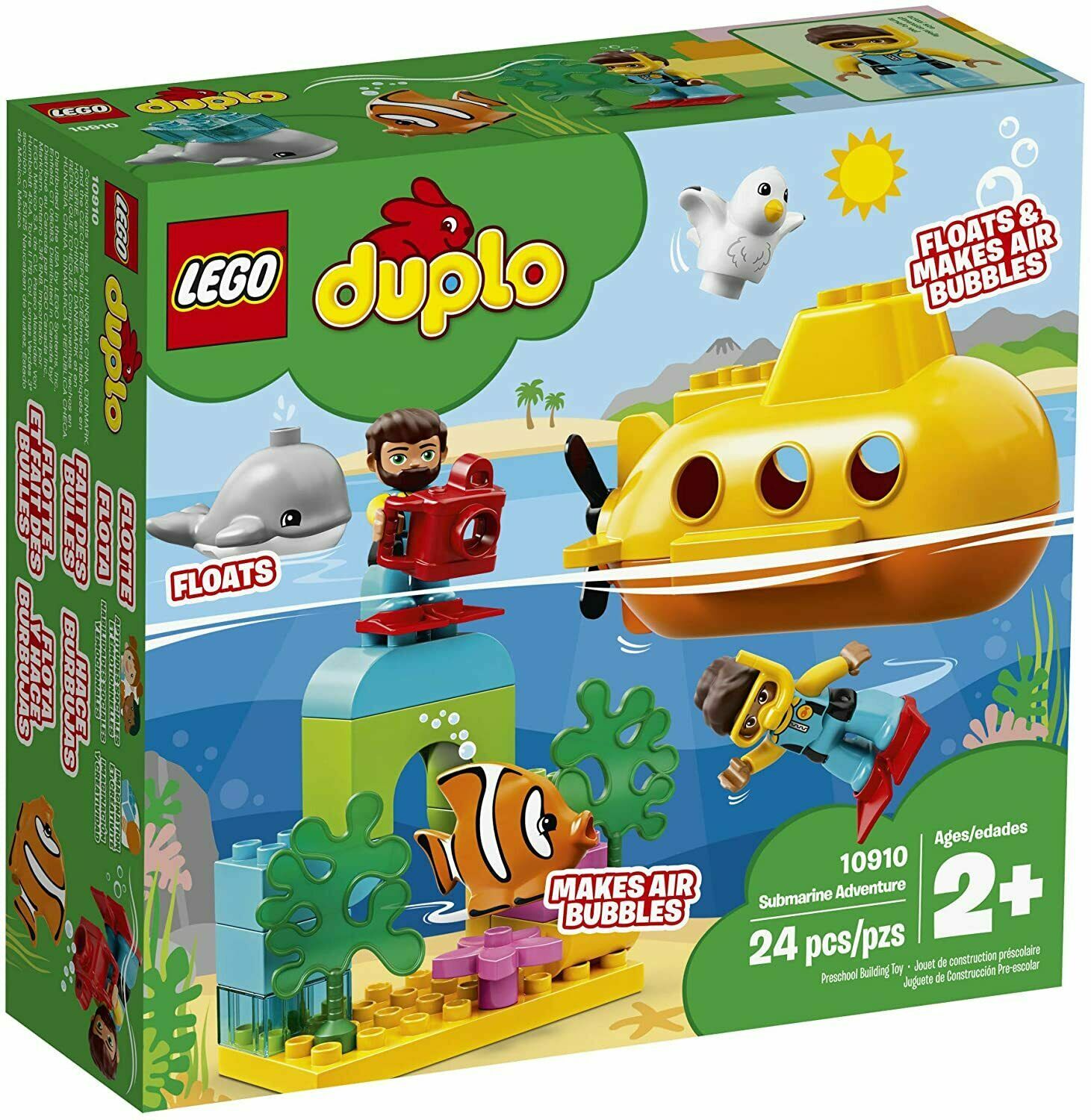 10910 SUBMARINE ADVENTURE yellow sub lego duplo duplos sealed legos bath toy NEW