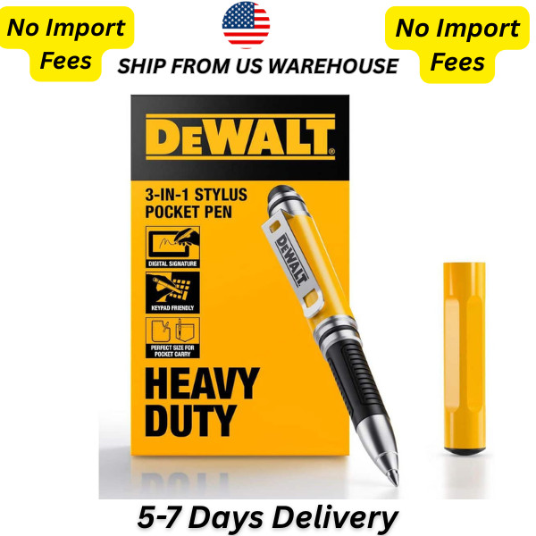 DEWALT Heavy Duty 3-In-1 Mini Stylus Pocket Pen, Tablet Pens for Ipad, EDC Touch
