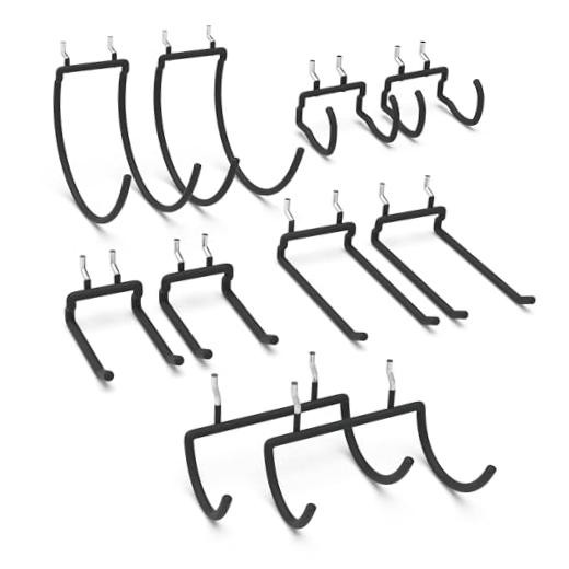 Pack Pegboard Drill Holder Utility Hooks for 1/4 Inch 10 10PC Utility Set
