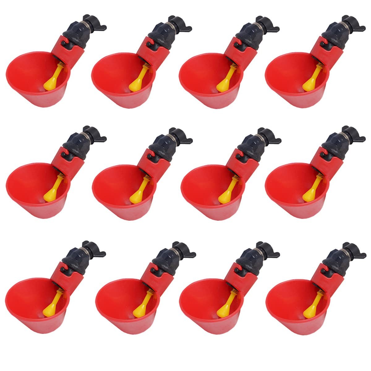 Paquete de 12 bebederos automáticos para pollos, aves de corral, patos y gansos