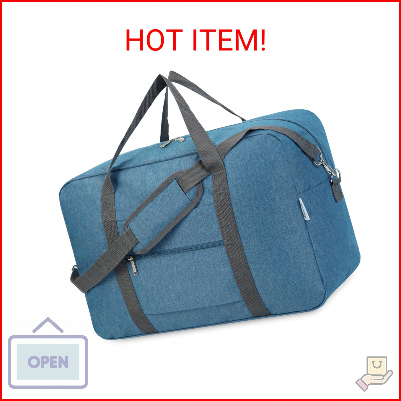Narwey Carry on Luggage 22x14x9 Airline Approved Foldable Duffle Bag for Travel