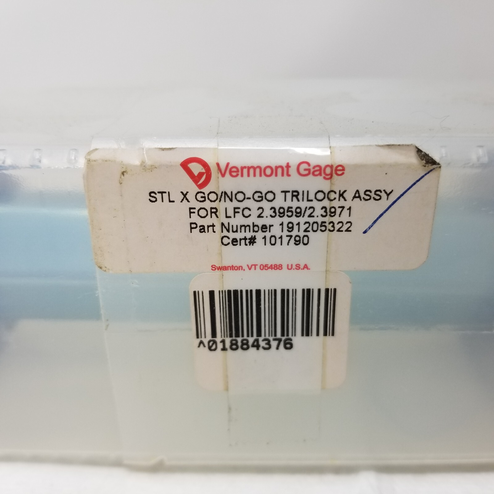 Vermont Gage STL X Go No-Go Trilock Assy for LFC 2.3959/2.3971