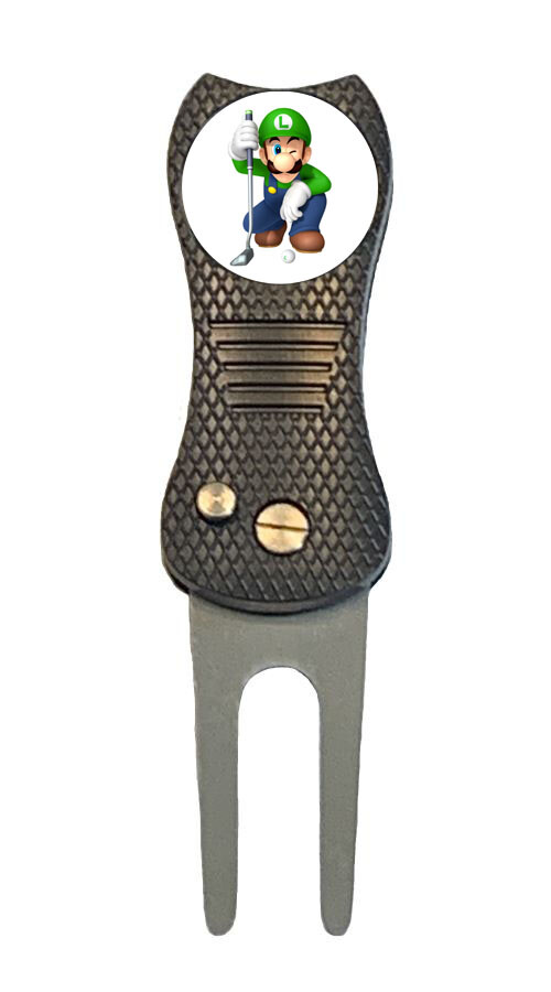 Super Luigi Nintendo Golf Ball Marker +Switchblade Divot Tool Gift