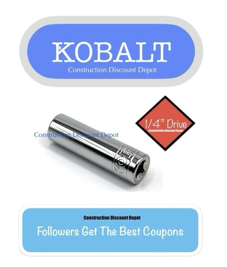 Kobalt 10mm 1/4" Drive Chrome Shallow 6 Point Deep Socket 85517