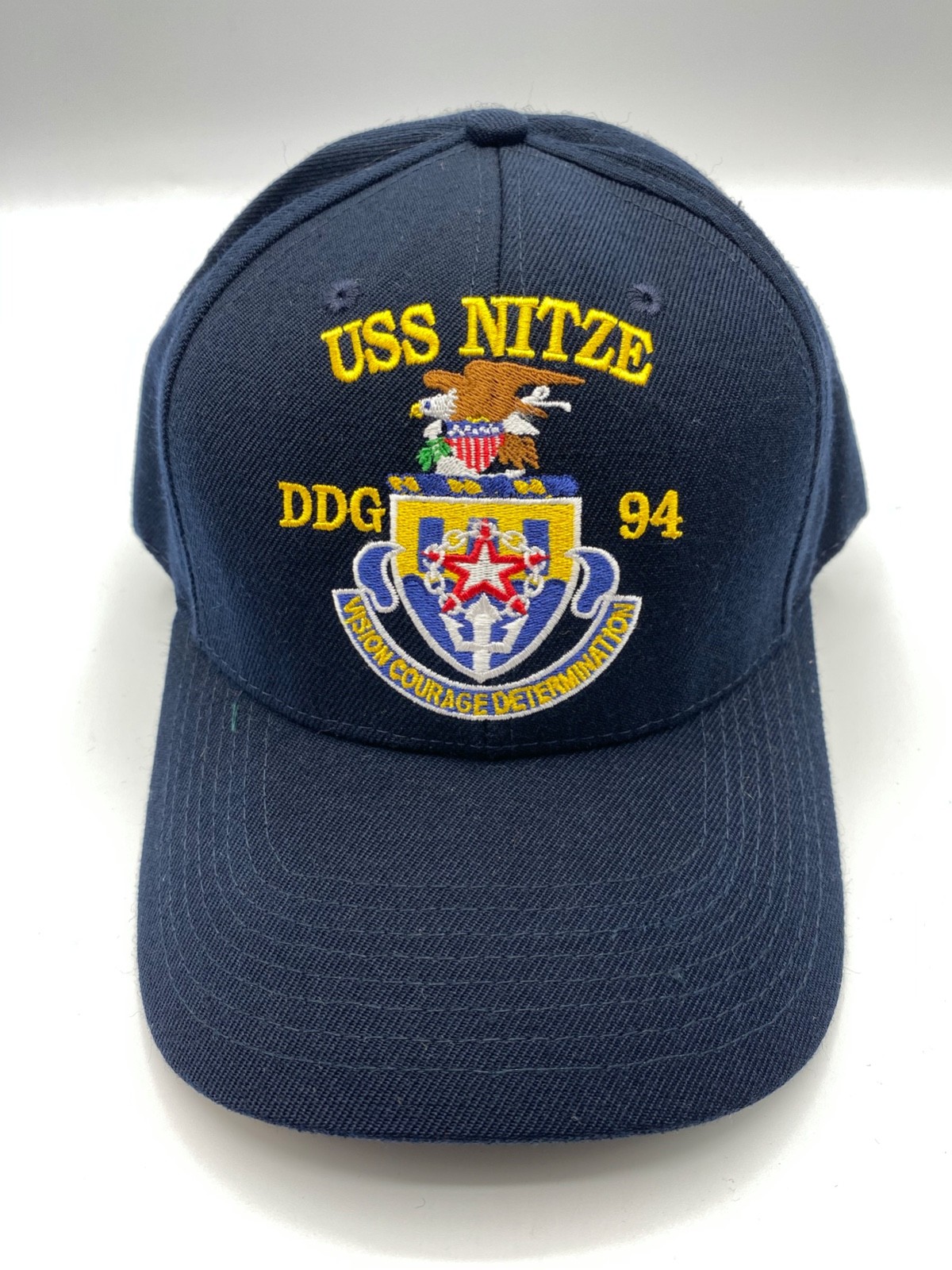 The Corps USS Nitze DDG 94 Logo Blue Baseball Cap Hat One Size