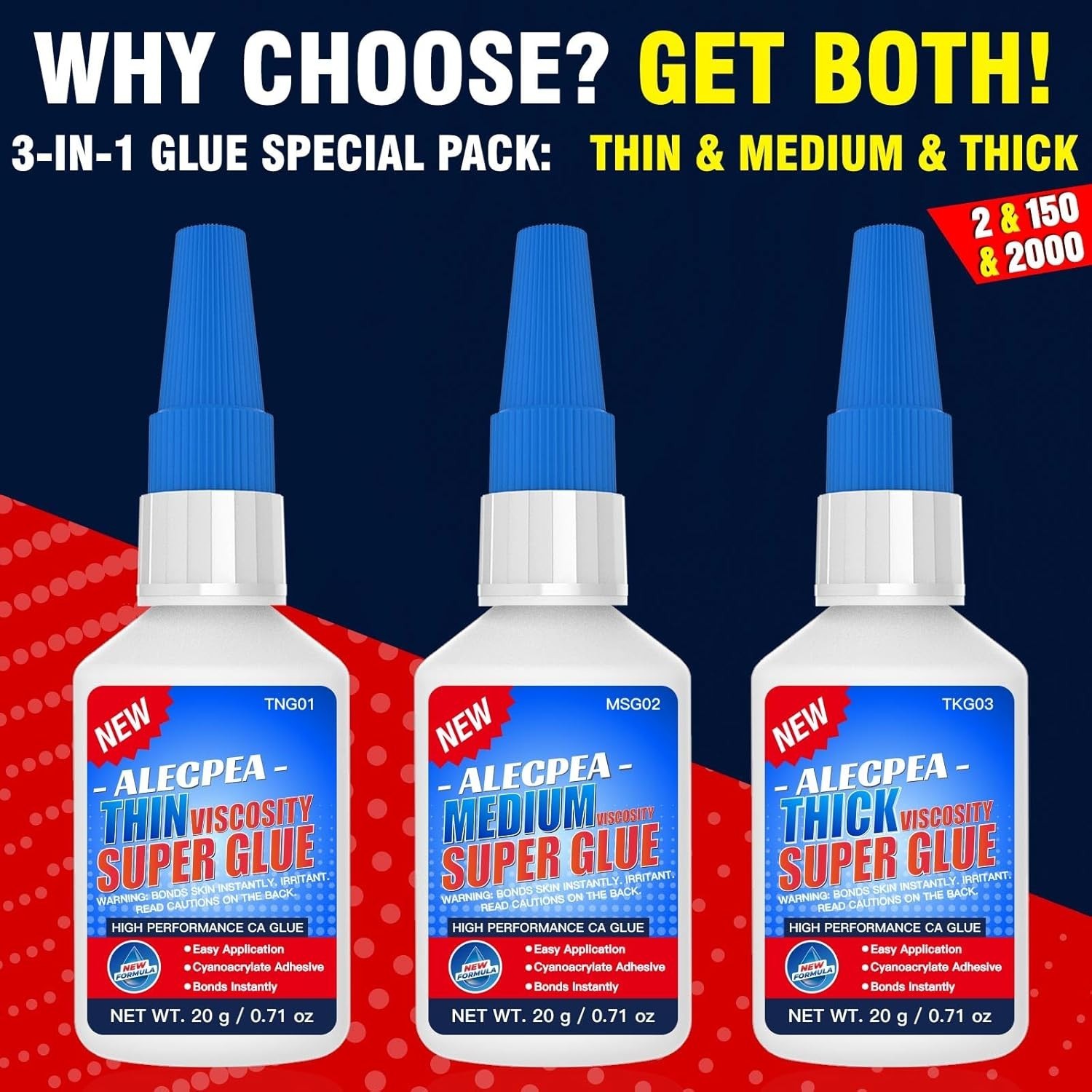 3 Viscosities CA Glue: Thin, Medium & Thick - Perfect for Every Project