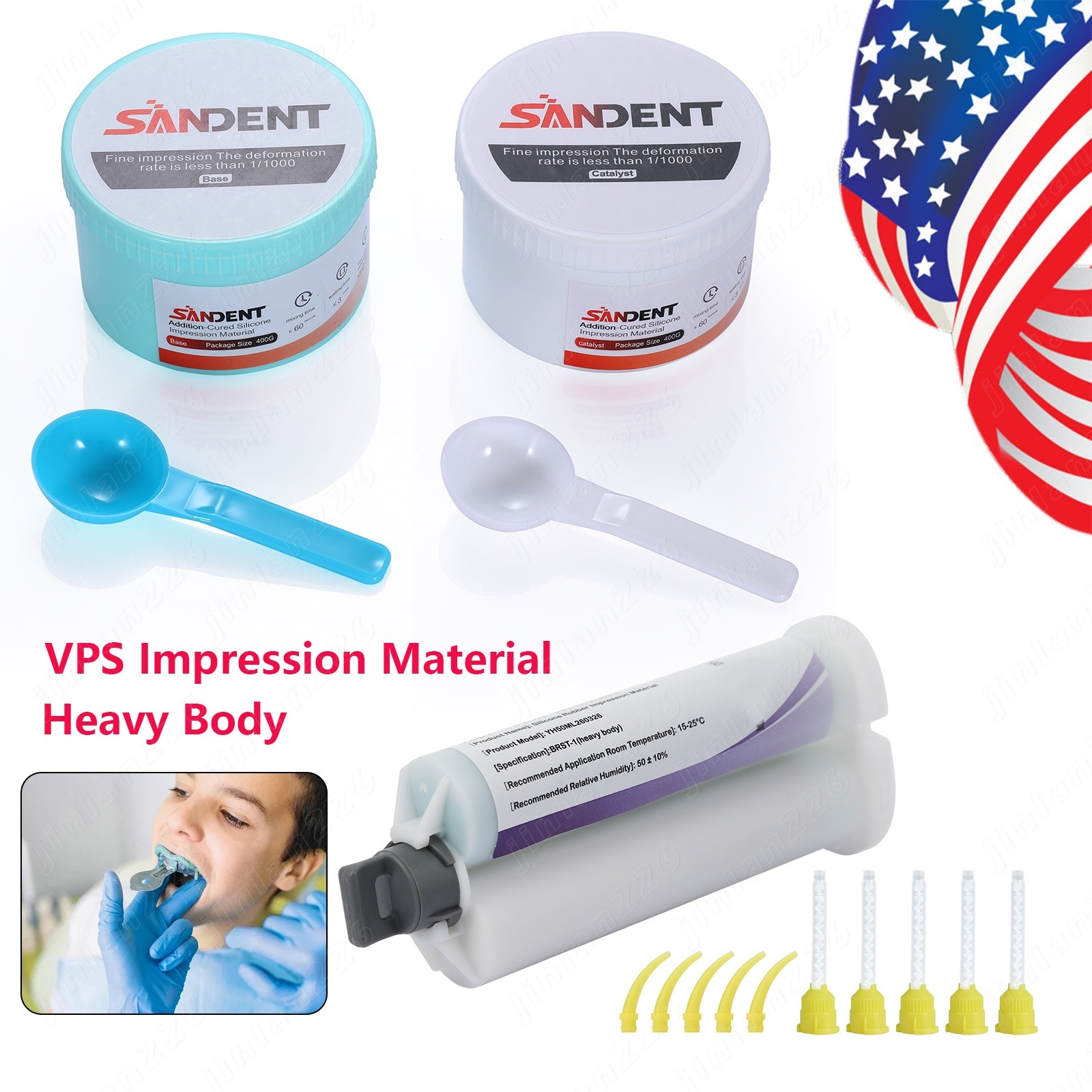 Putty PVS VPS Impression Material Base+Catalystst/50ml cartridge Heavy Body