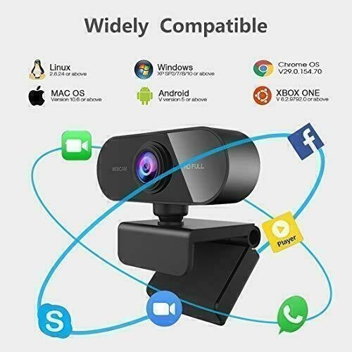 Webcam w/Microphone 1080P Full HD Web Camera For Computers PC Laptop Desktop