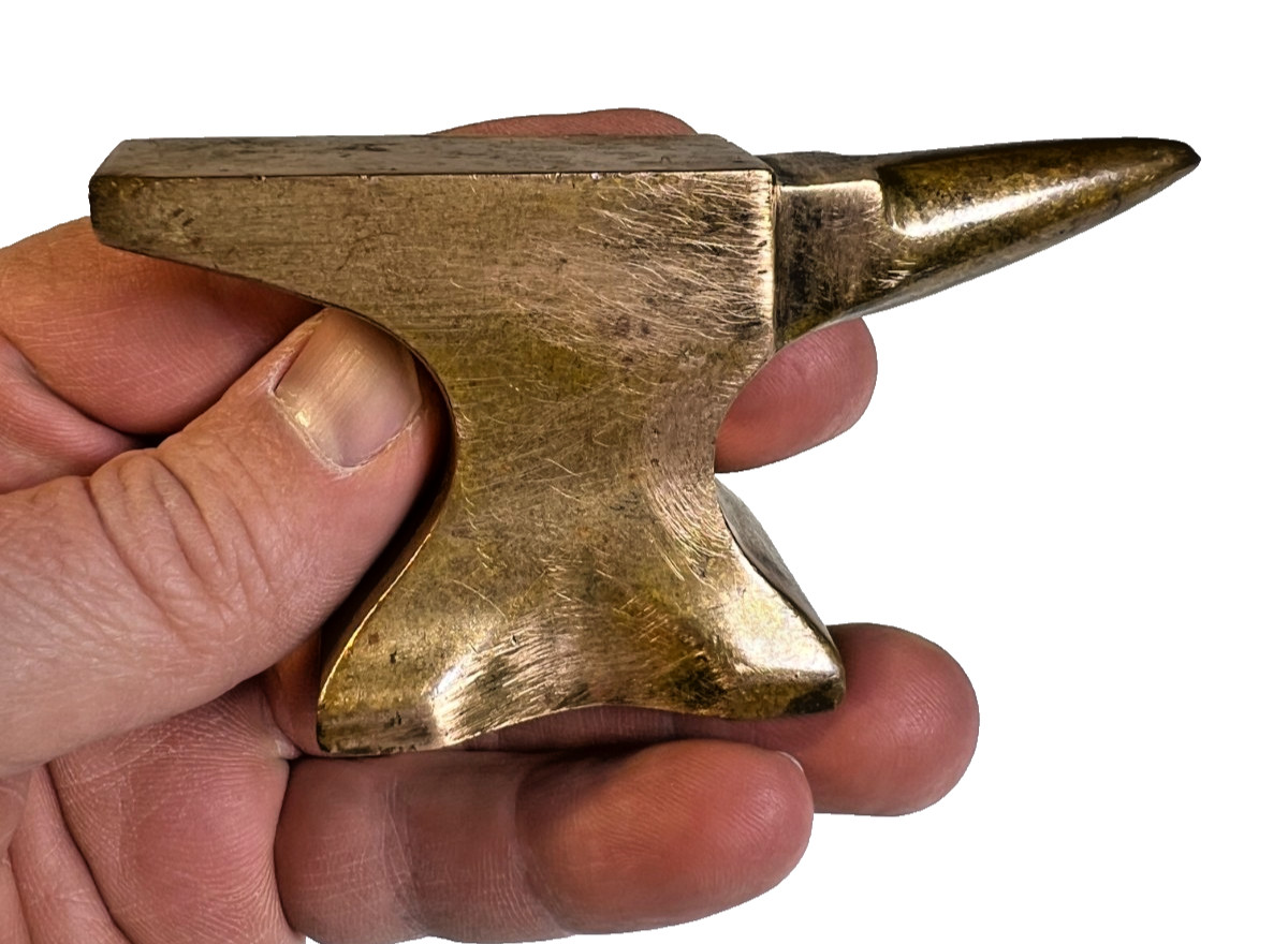 Brass Miniature Jeweler’s Anvil 3.5” London Pattern 11.3oz Bench Tool Vintage