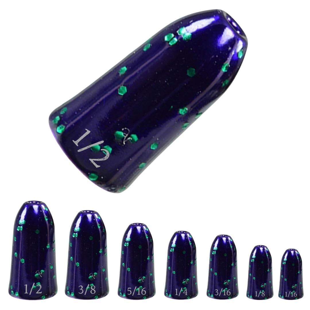Reaction Tackle Tungsten Worm Weights for Bass 5/16 Oz (6-Pack), June Bug