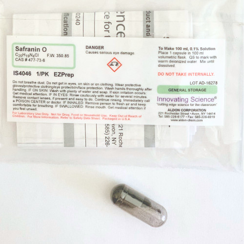Powdered Safranin-O Slide Stain EZPrep Capsule, Yld 100mL