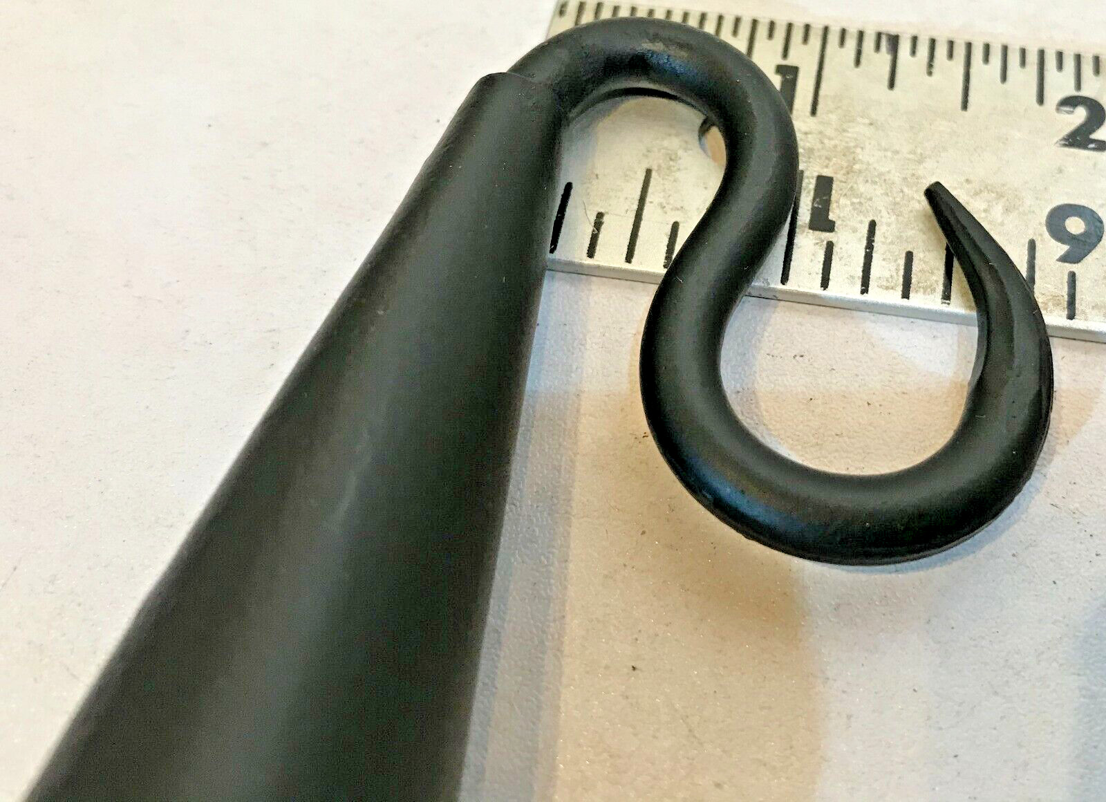 New Antique Style Hand Worked Iron CANDLE SNUFFER Cone Shape Finger Loop & Hook
