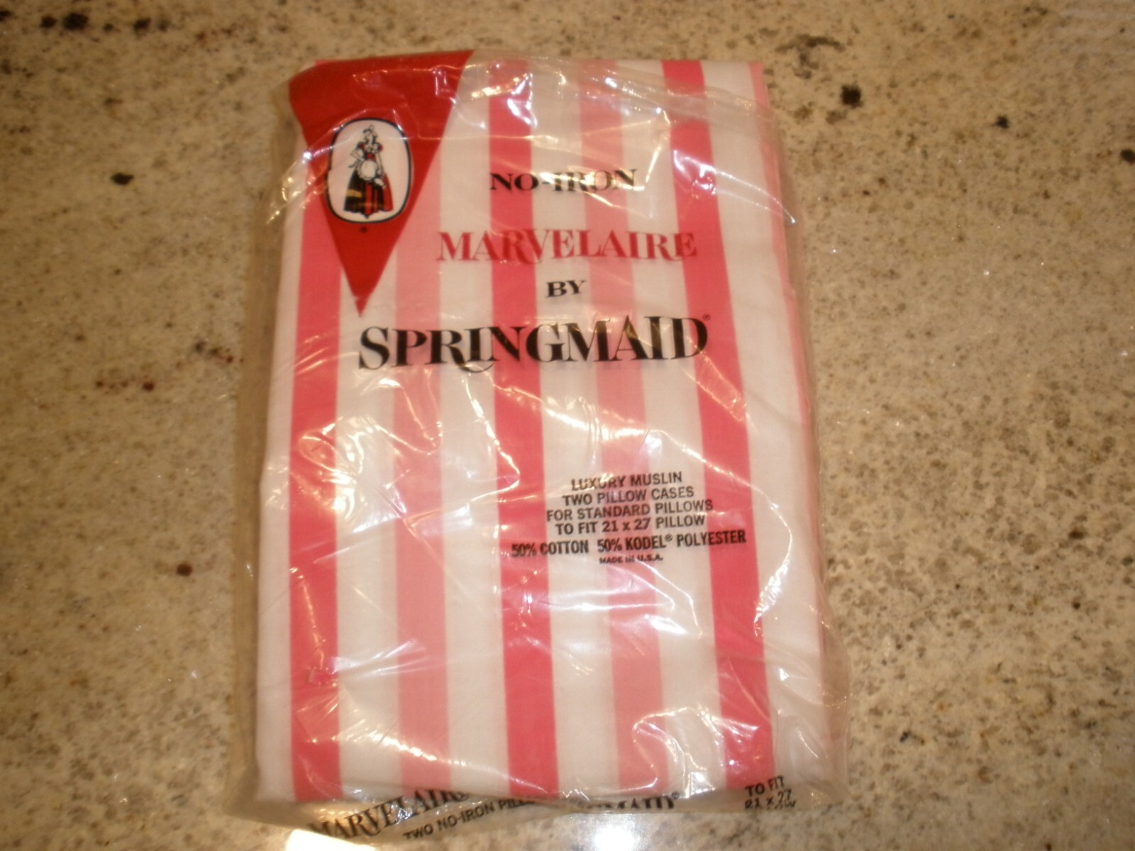 NEW Opened Package Marvelaire by Springmaid 1 Pillowcase Pink Stripe