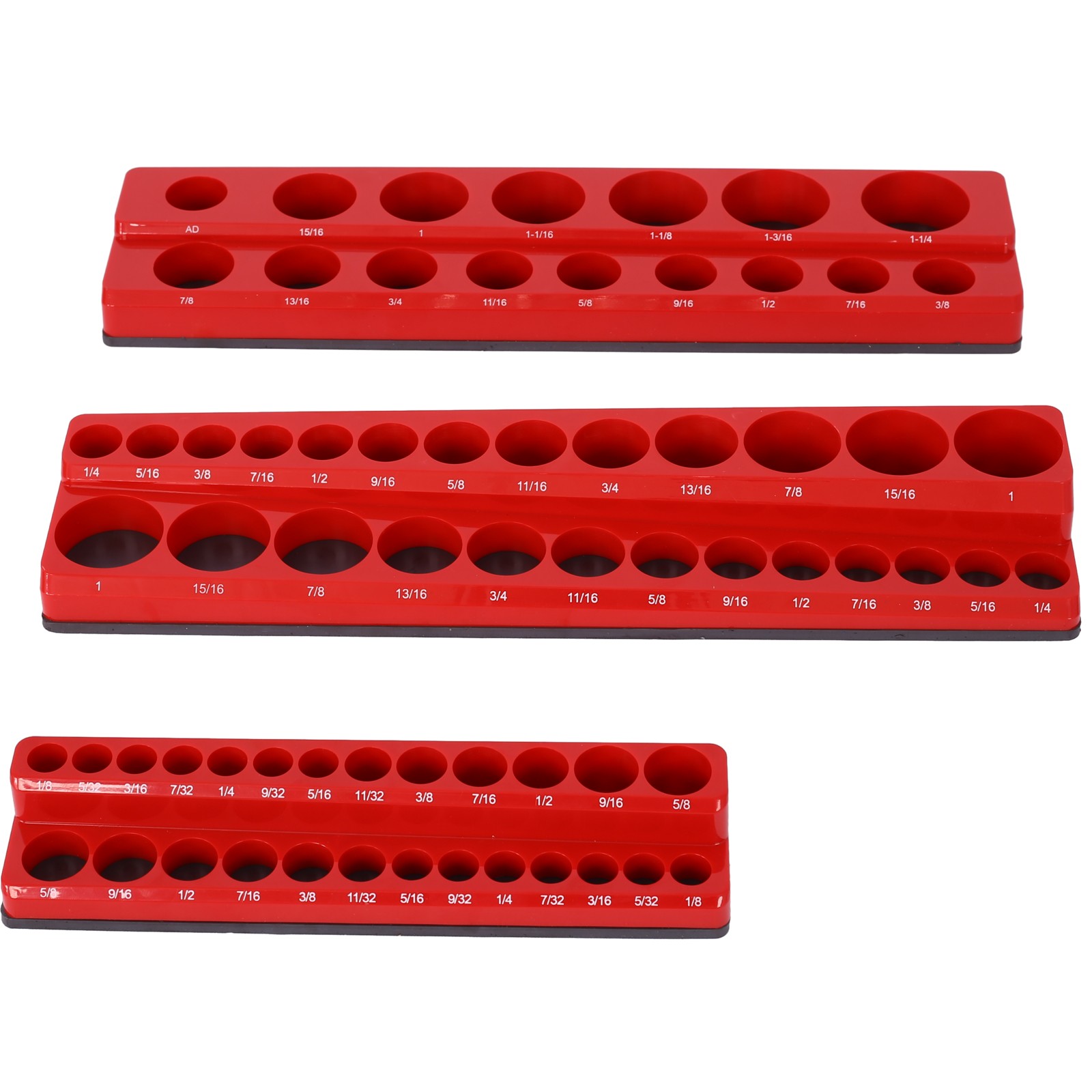 Magnetic Socket Organizer Set 68 Slots Socket Holder Set Includes 1/4" 3/8" 1/2"