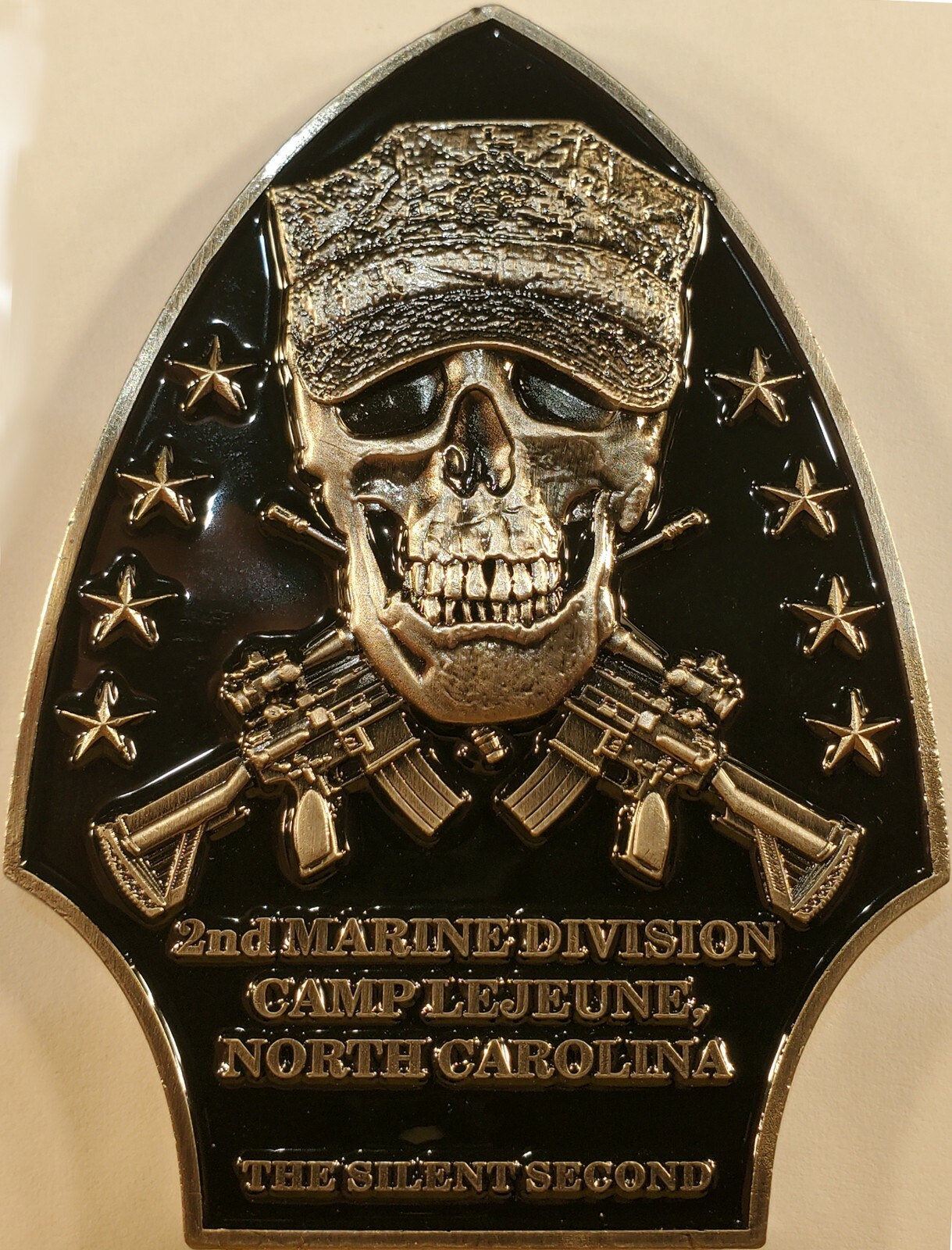 2nd Marine Division Camp Lejeune NC Commemorative Challenge Coin. 2.4" 155