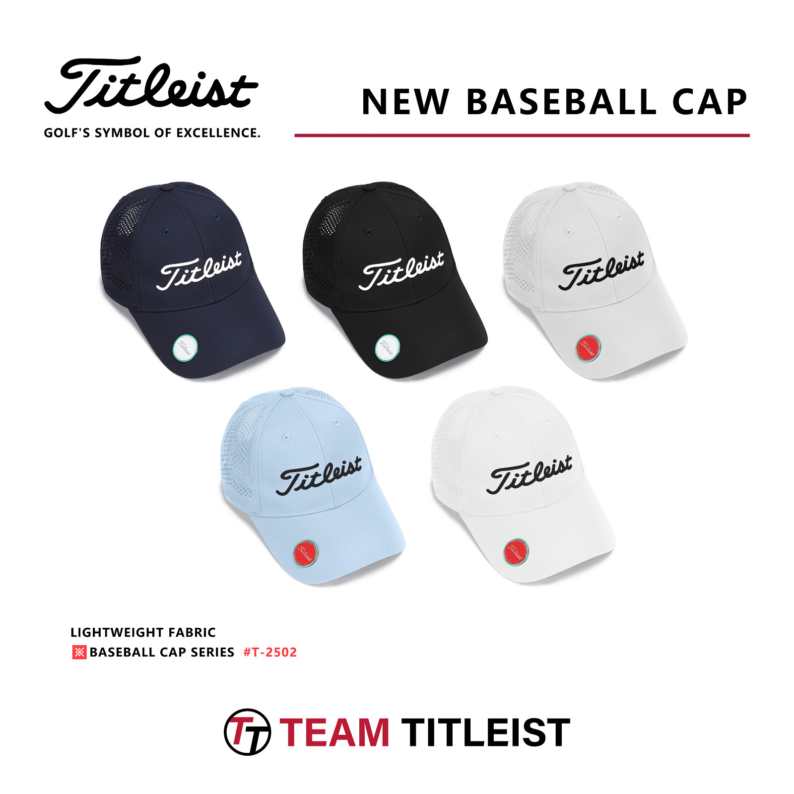 TITLEIST Golf Sports Cap Breathable Casual Hat - Unisex
