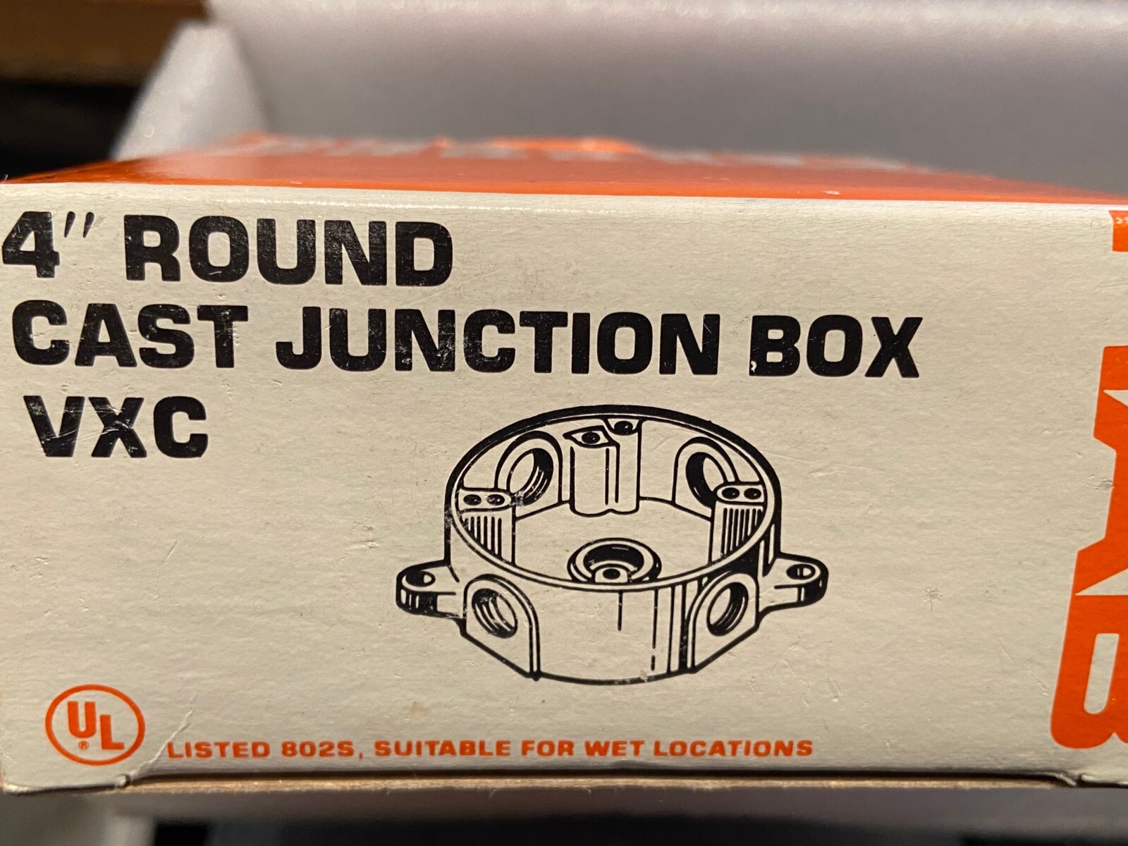 RAB 4" Round Cast Junction Box VXC *NEW/Open Box* ppp1