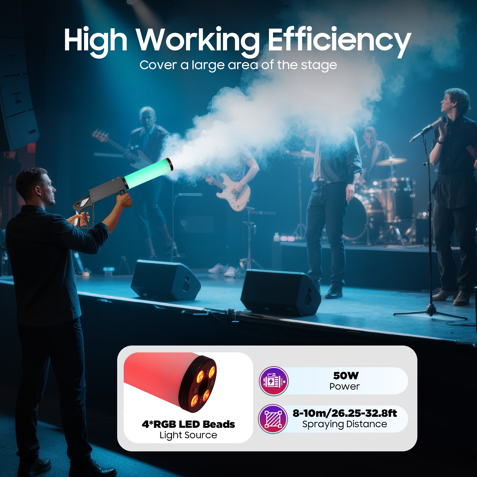 CO2 Gun Night Club Bar Party LED Cannon , DJ Jet Effect Fogger Smoke Gun