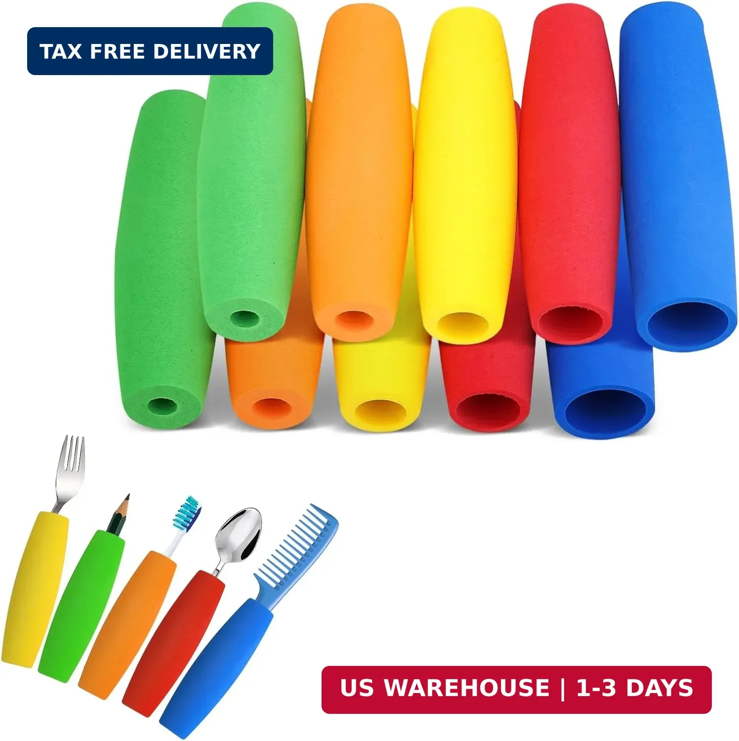 Foam Grip Tubing, Foam Tubes Grip Aid for Utensils, Adaptive Utensil Cutlery Pad