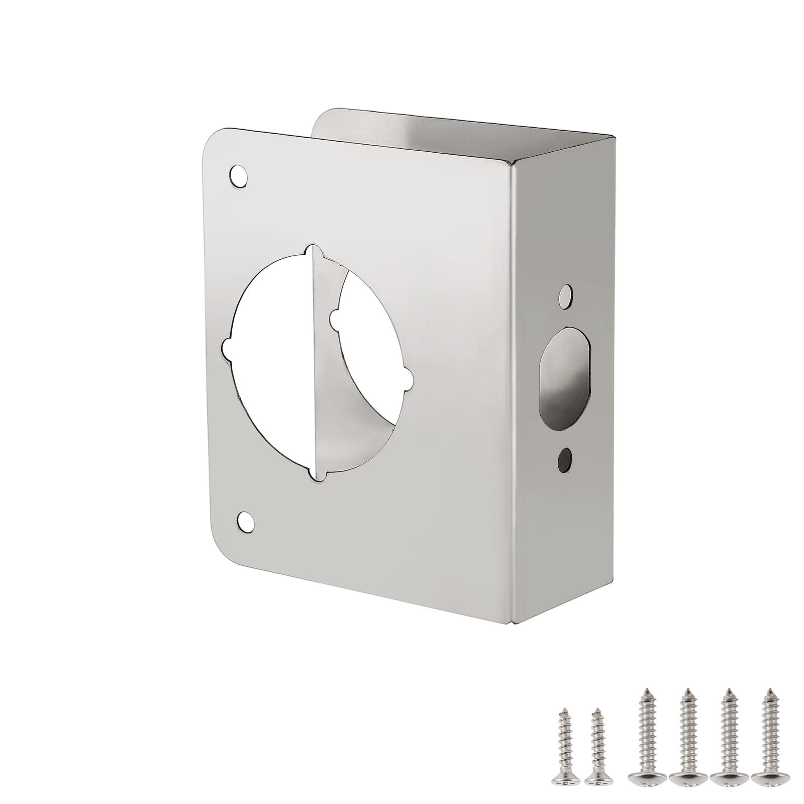 Door Reinforcement Plate, Stainless Steel, Fits 1-3/4" Doors, 2-3/8" Backset,...