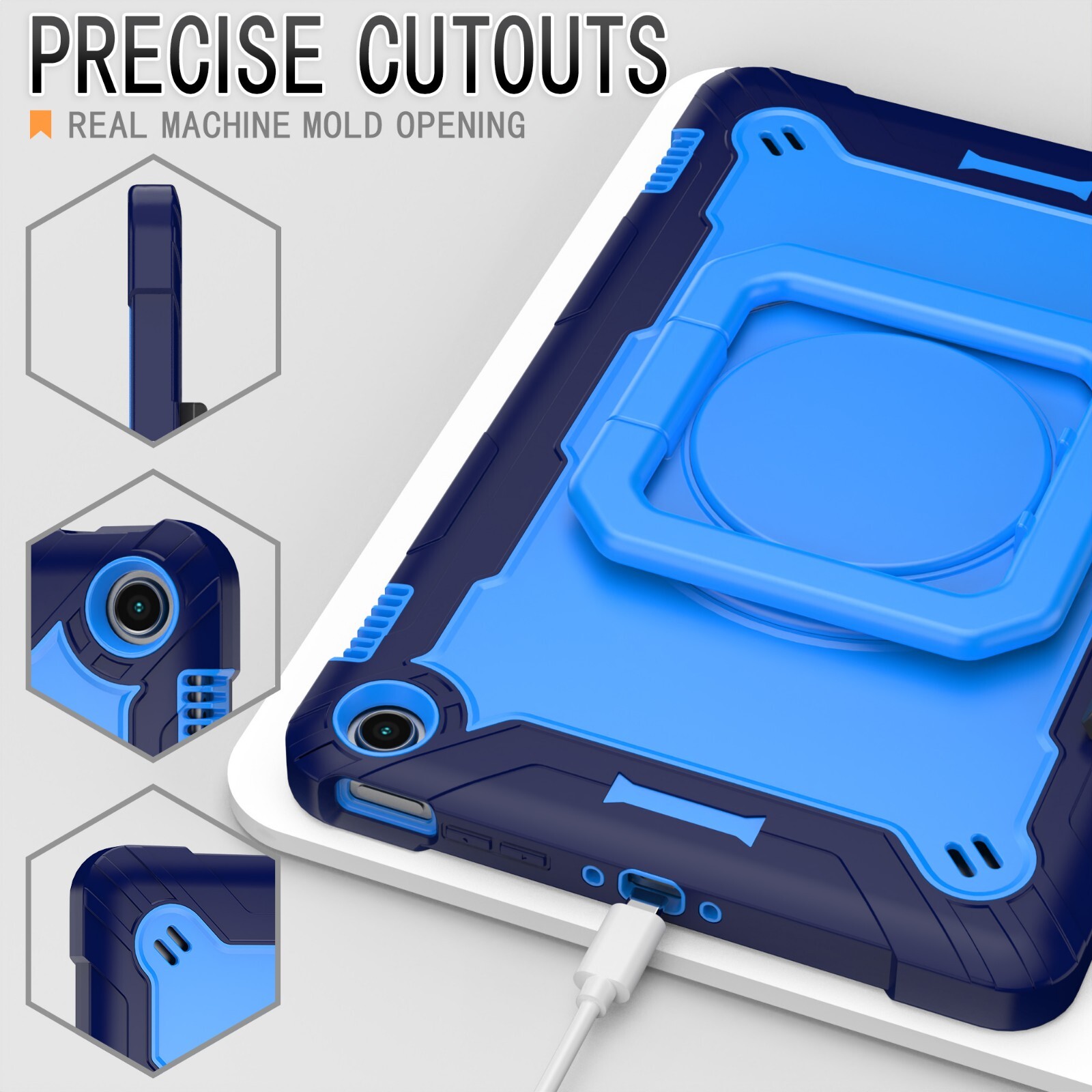 Case For Amazon Fire Max 11 2023 Shockproof Hybrid Rotating Cover Shoulder Strap