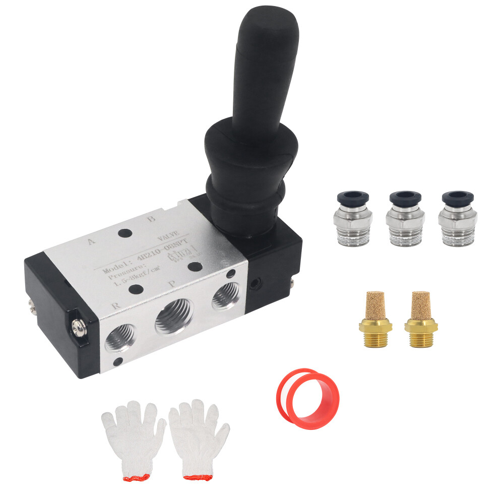 4H210-08 5 Ways 2 Position Pneumatic Mechincal Hand Lever Valve US Stock 1/4NPT