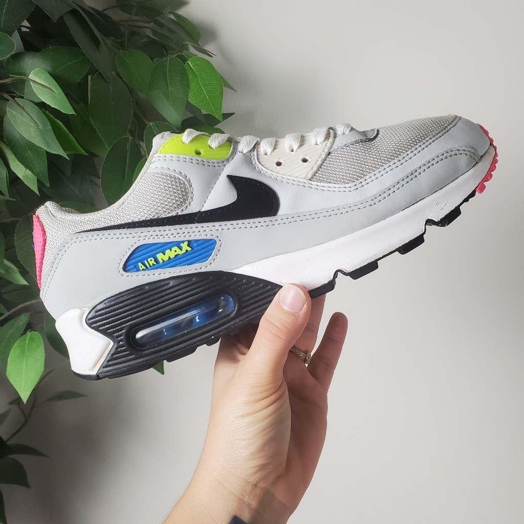 Nike Air Max 90 Grey Neon Platinum (DZ4398-001) Men's Size 8