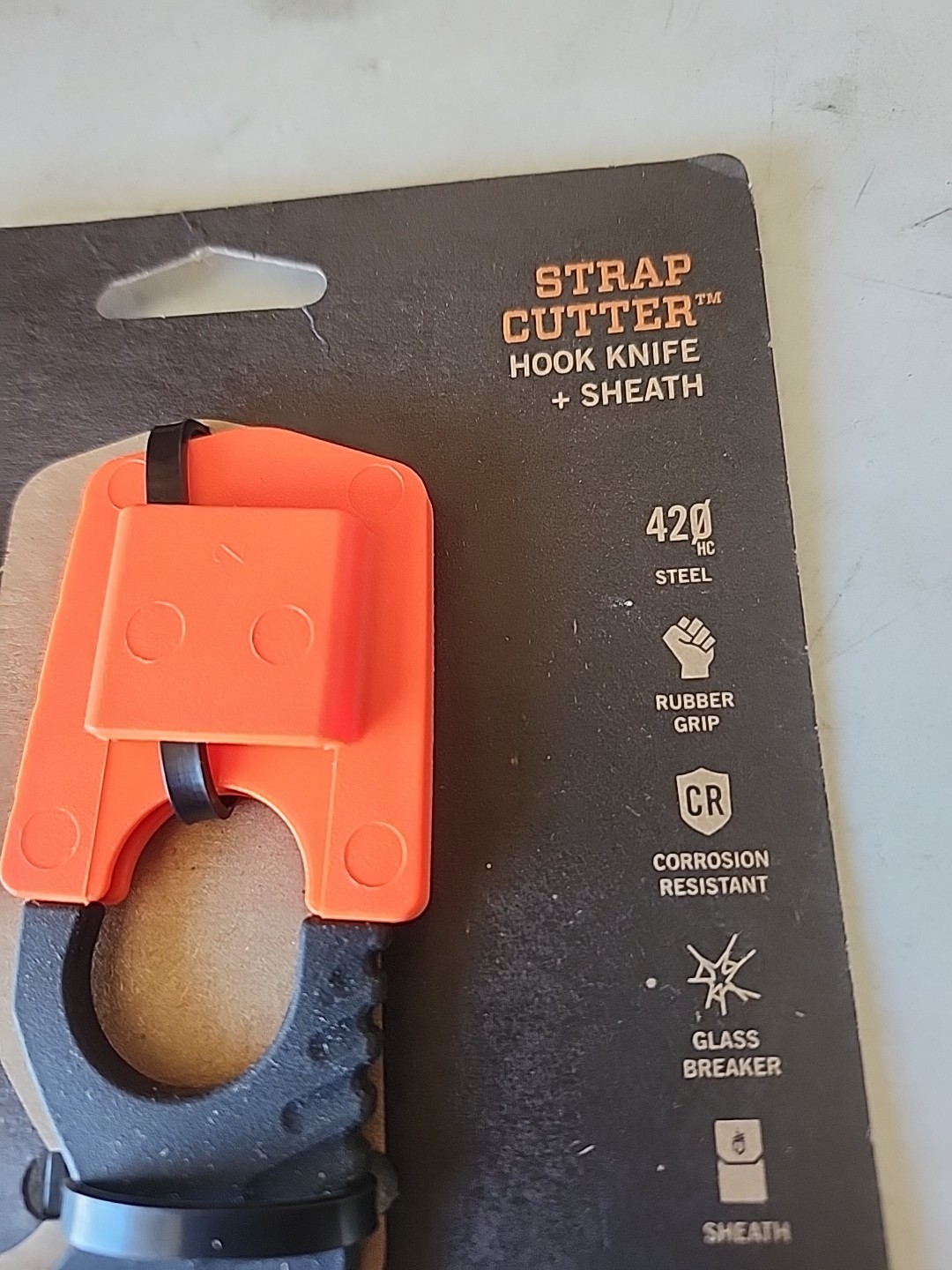Gerber Strap Cutter With Sheath - Black orange - New