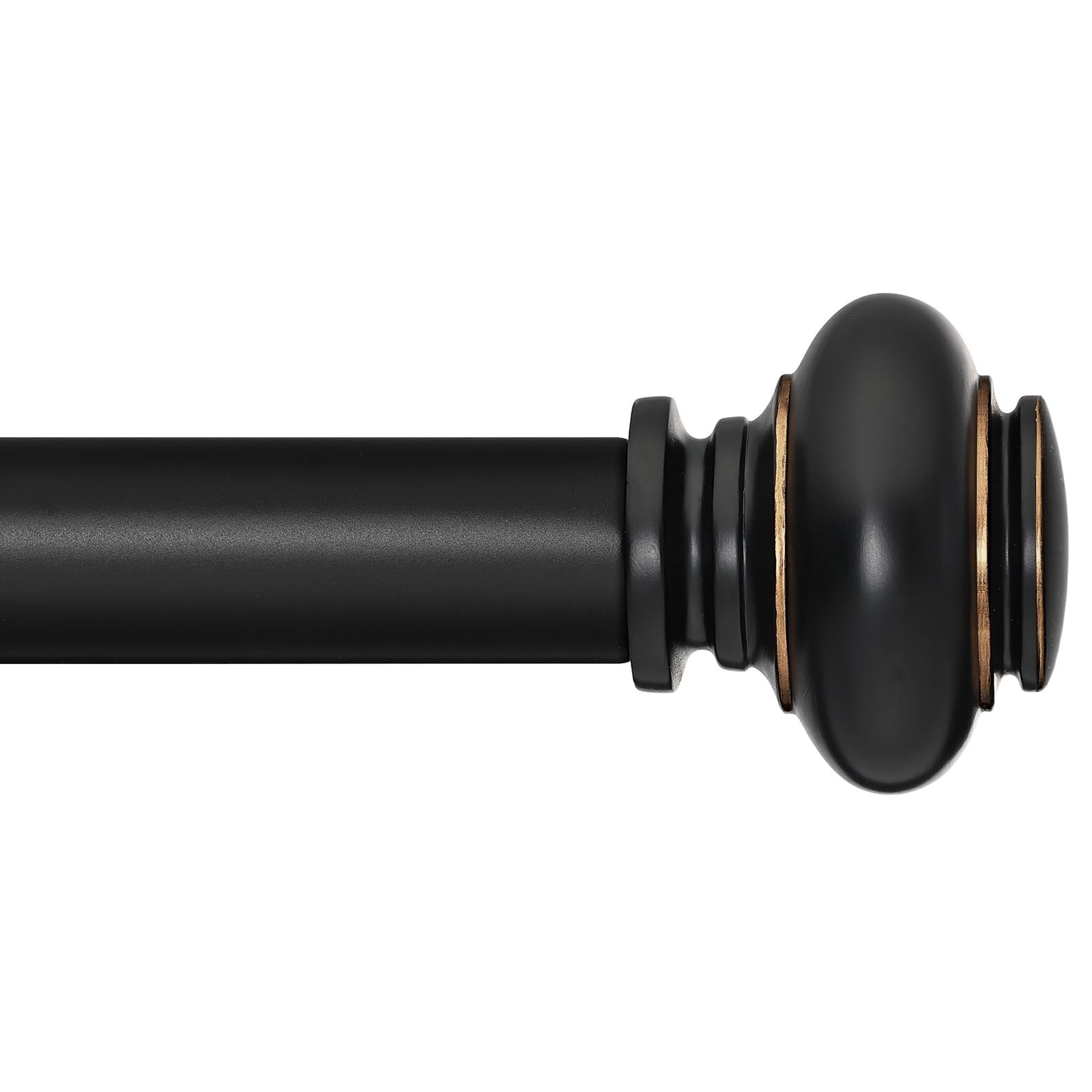 SIMEWIN Black Curtain Rods for Windows 48 to 84 Inches Adjustable Decorative ...