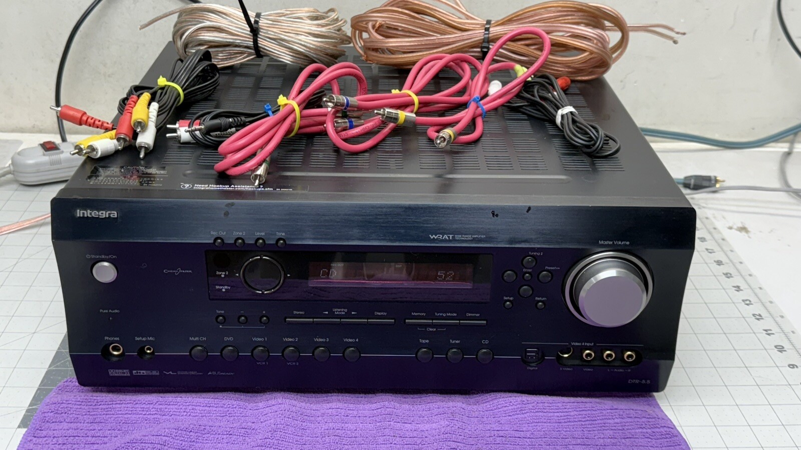 Onkyo Integra DTR-5.5 7.1 Ch Dual Zone Class 2 Wiring MONSTER Receiver Xtrs WORK