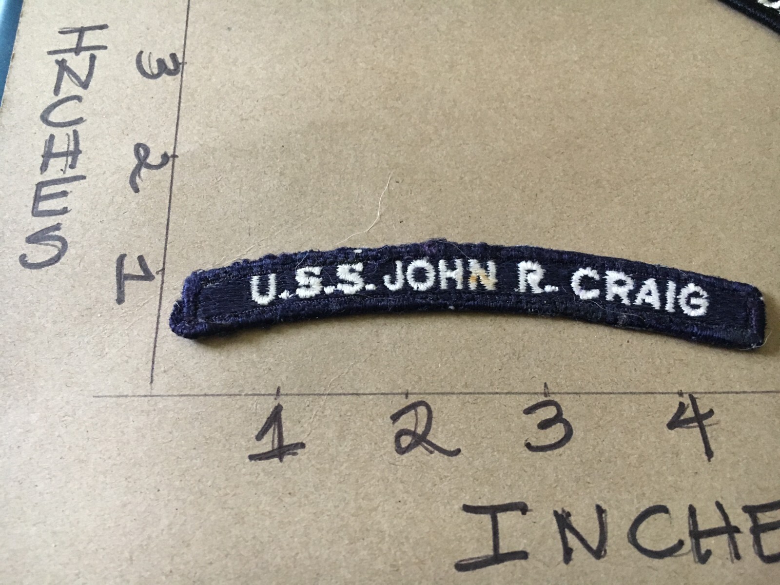 US NAVY SHOULDER STRIP TAB rocker Patch USS John R. Craig