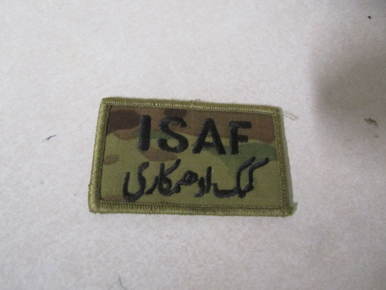 MILITARY PATCH US ARMY OCP MULTICAM HOOK AND LOOP ISAF INTERNATIONAL SECURITY AS