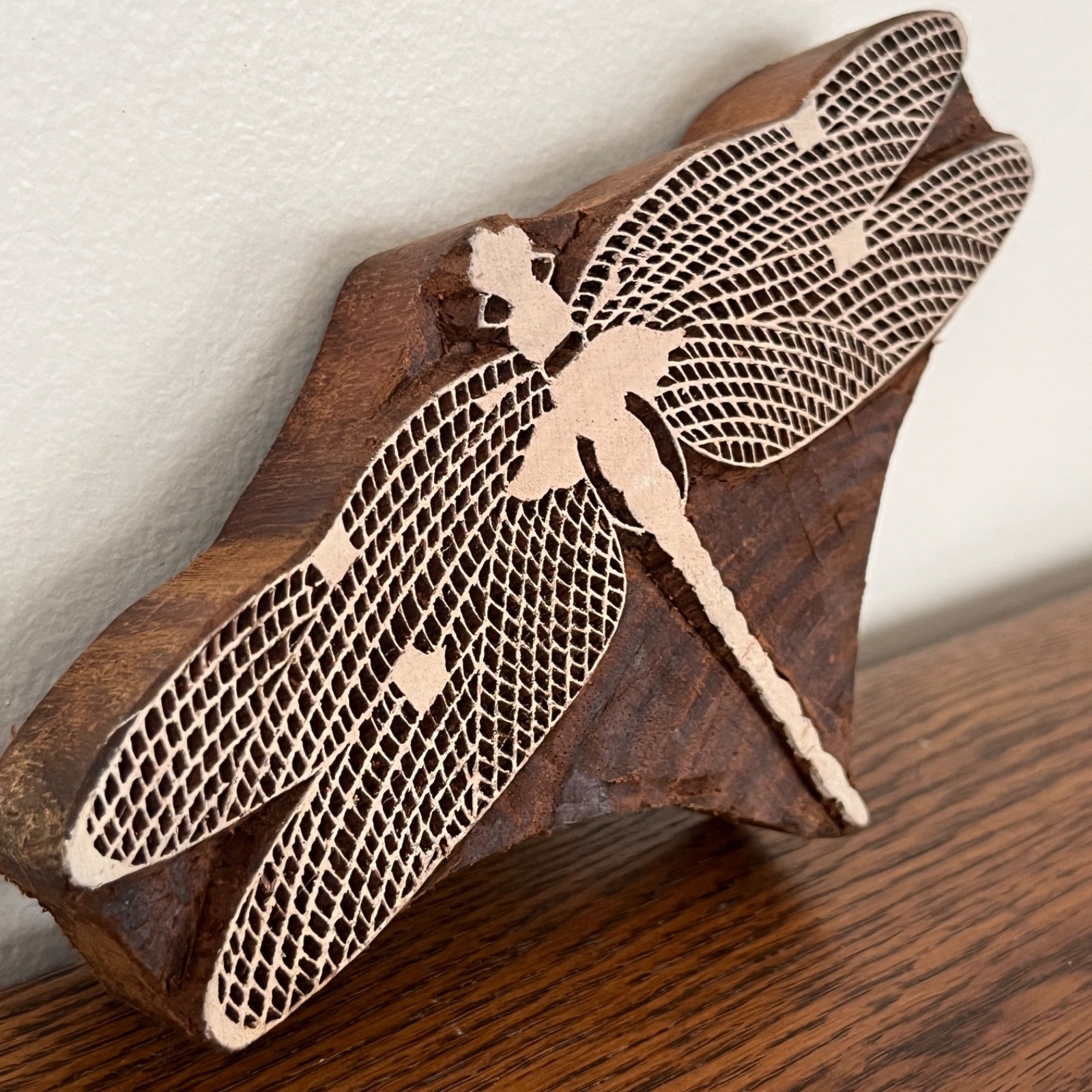 Dragonfly Wood Block Stamp for Crafts Large 5 3/4" Wingspan
