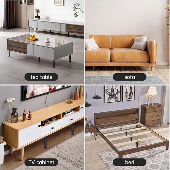4 Pack Adjustable Support Leg Replacement for Bed Frame Wood Slats