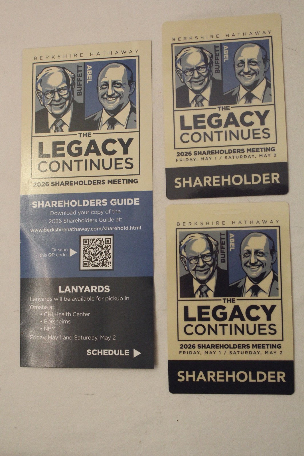 2026 BERKSHIRE HATHAWAY Annual Shareholder Meeting Credential Pass Ticket +flyer