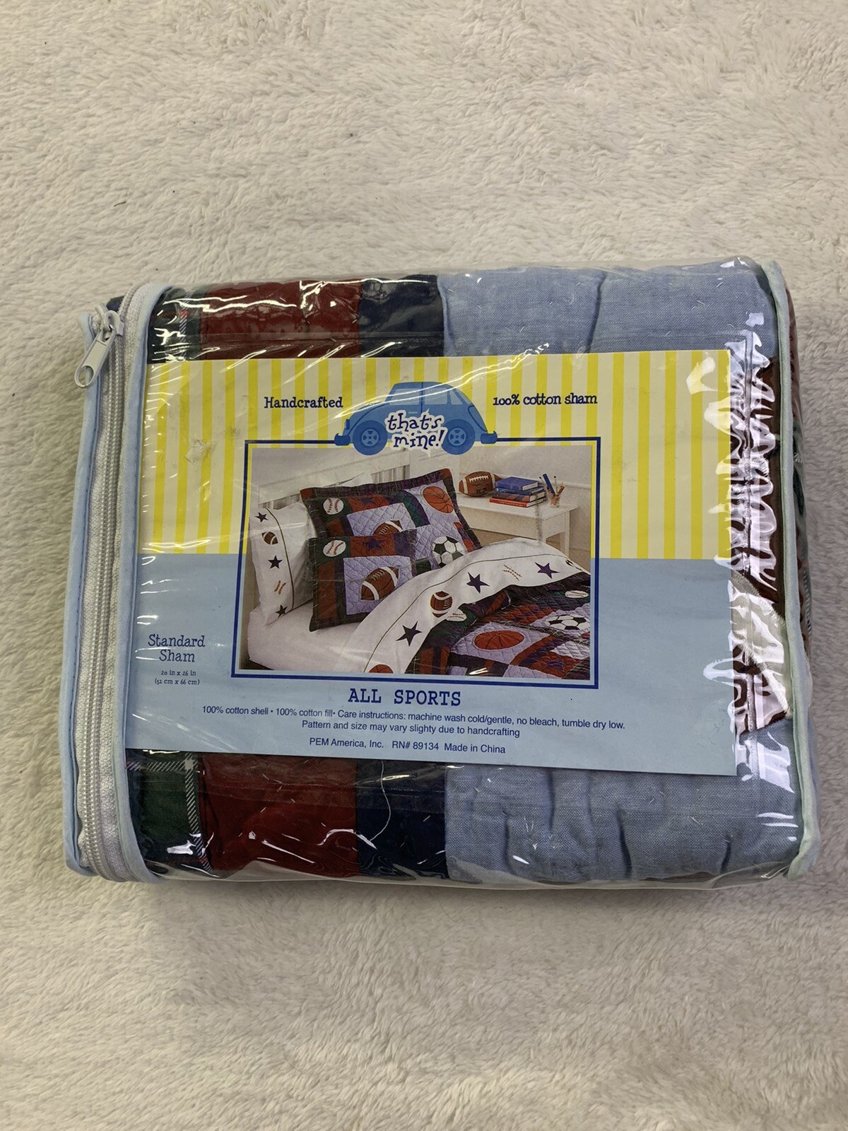 Thats Mine NEW Standard Sham All Sports Football Soccer Baseball Star Quilted