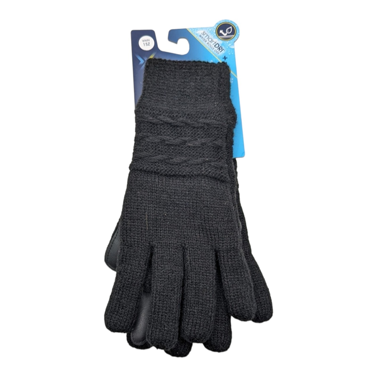 Isotoner Gloves Black Women One Size Smart Dri Works Touchscreen Knit