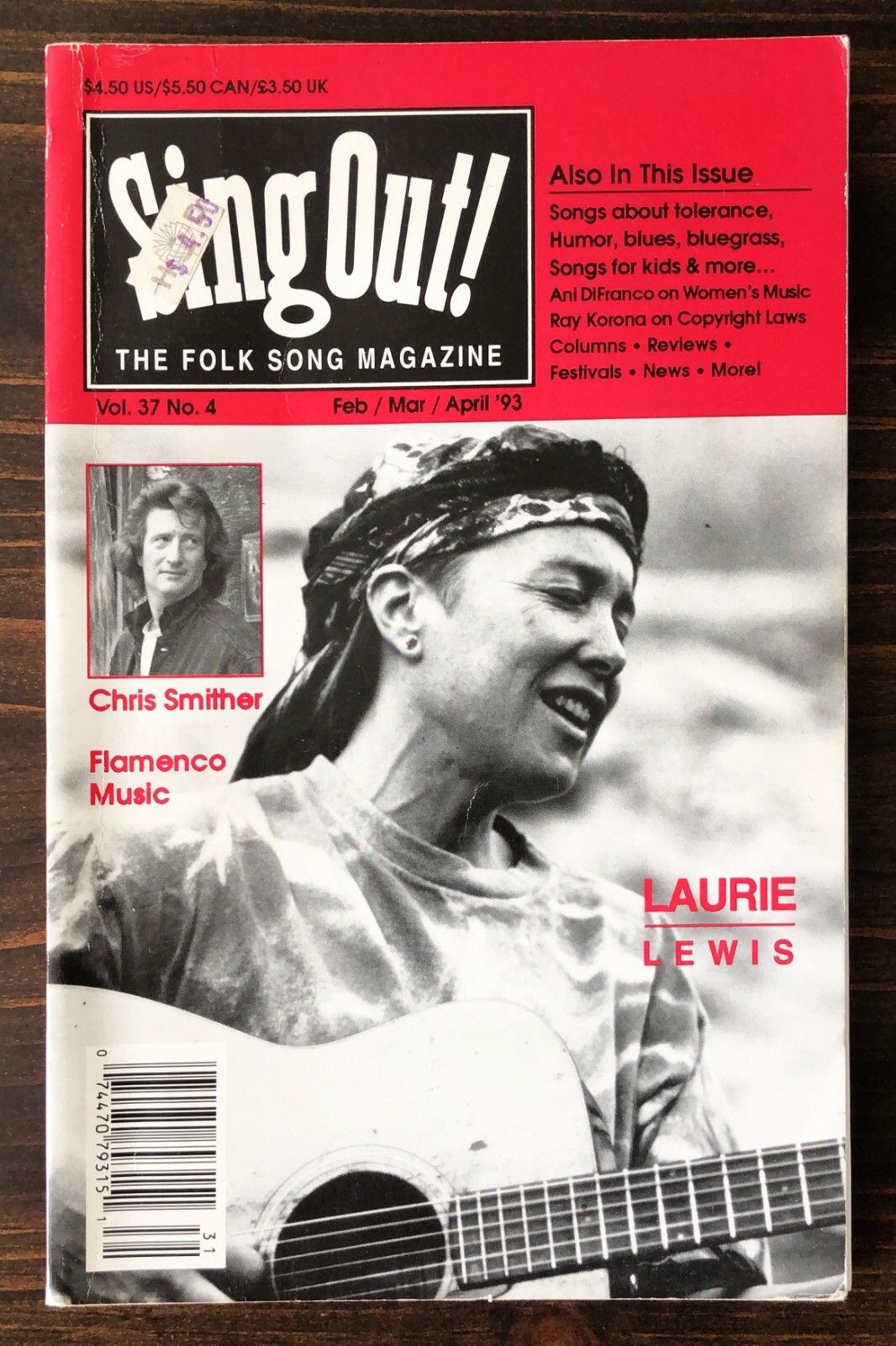 Sing Out Magazine Feb/Mar/April 1993 Laurie Lewis, Chris Smither, Flamenco Music