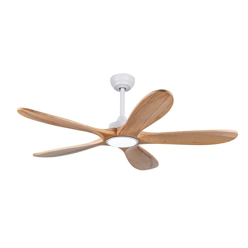 52" Modern Solid Wood Ceiling Fan w/Light 3CCT Noiseless Reversible APP/Remote