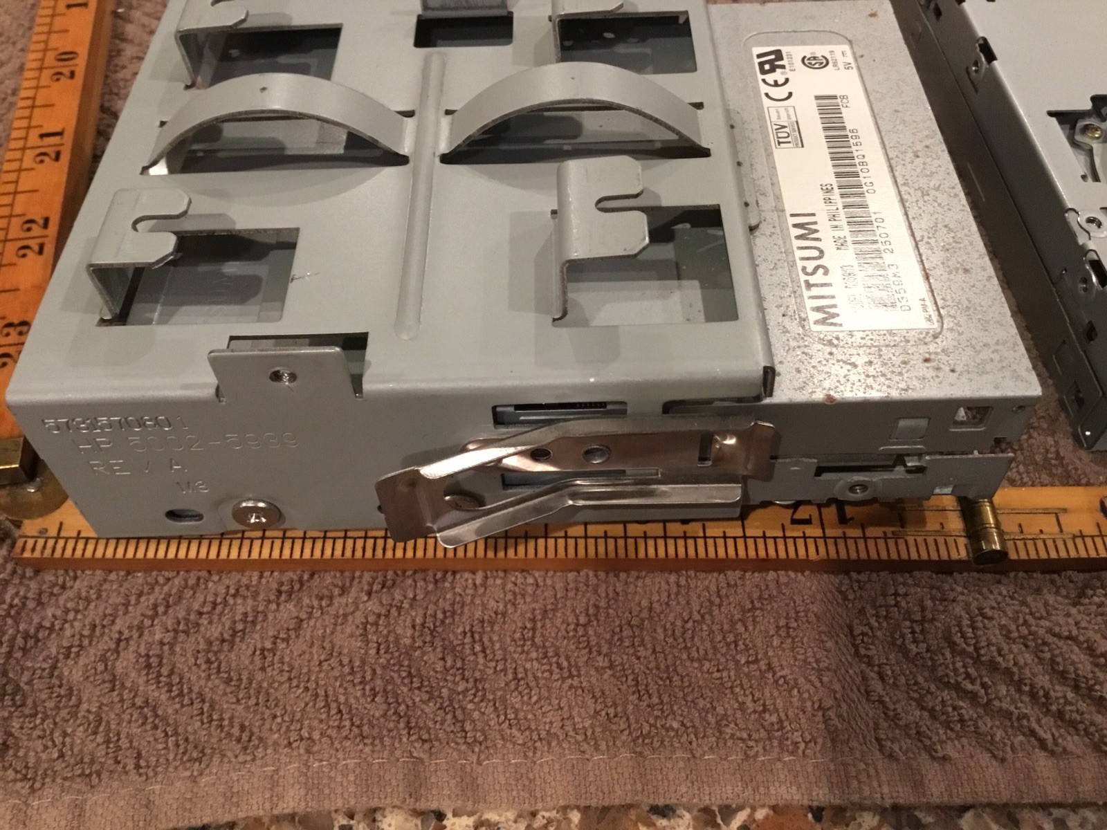 Two Mitsumi D359M3D 3.5" Internal Floppy Drive W/ Ribbon Cable Missing Bezels