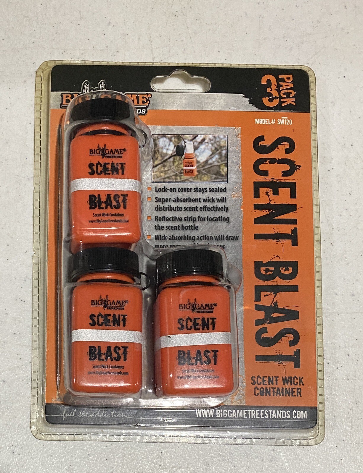 BIG GAME Tree stands Scent Blast 3 Pack #SW120 Hanging Wick Container Hunting