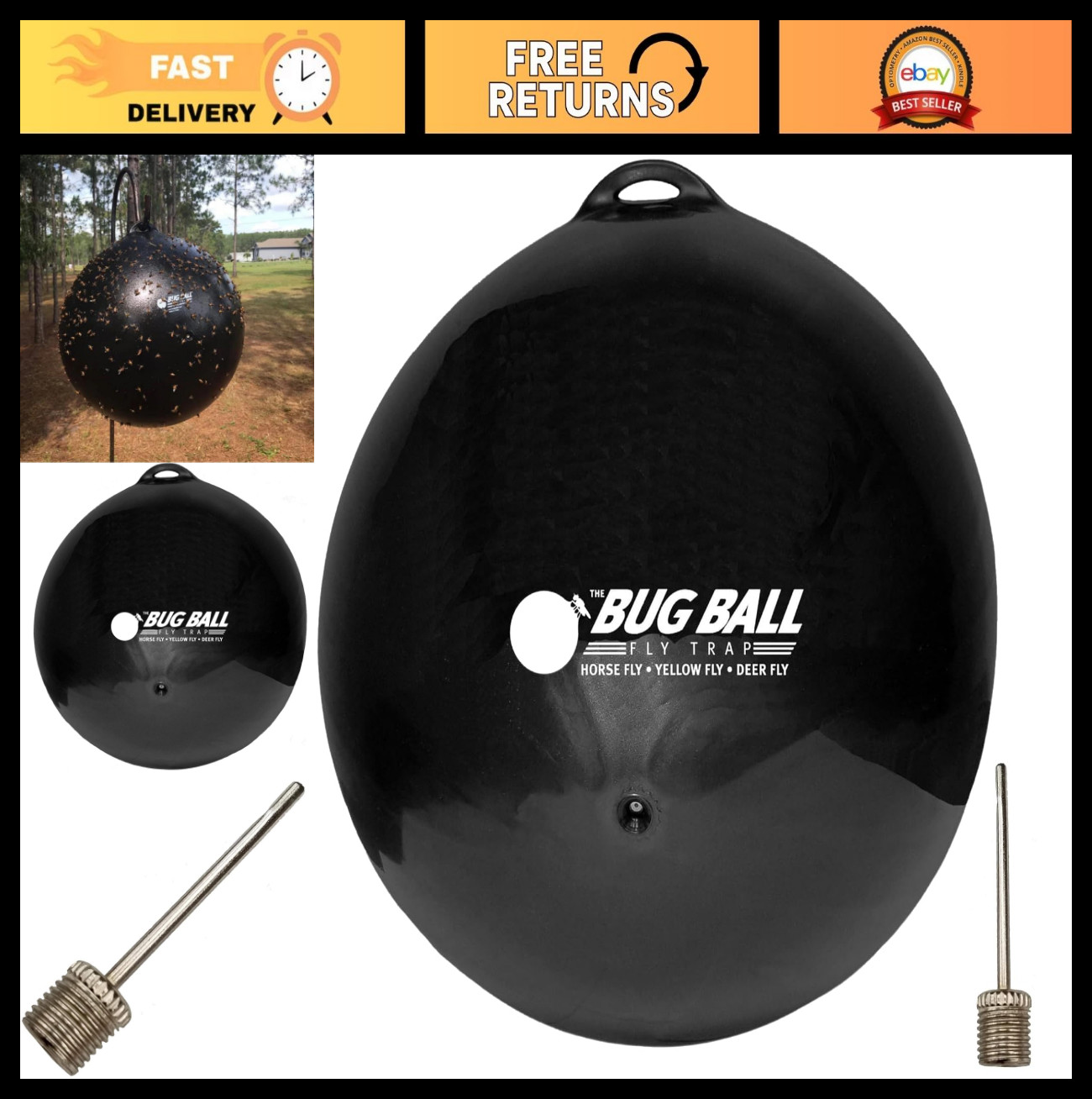 Insect Trap Replacement Kit - 6 Pack Bug Ball for Biting Flies & Pests