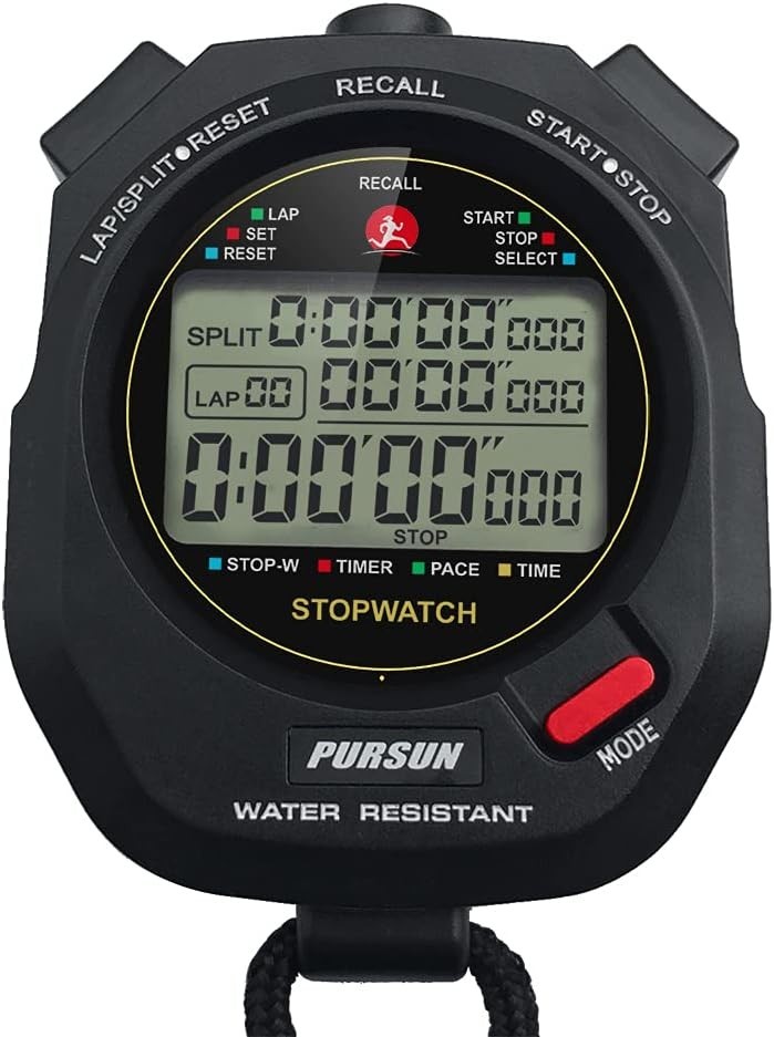 Digital Stopwatch with Fast Lap Record & 100 Lap Memory - Perfect for Training