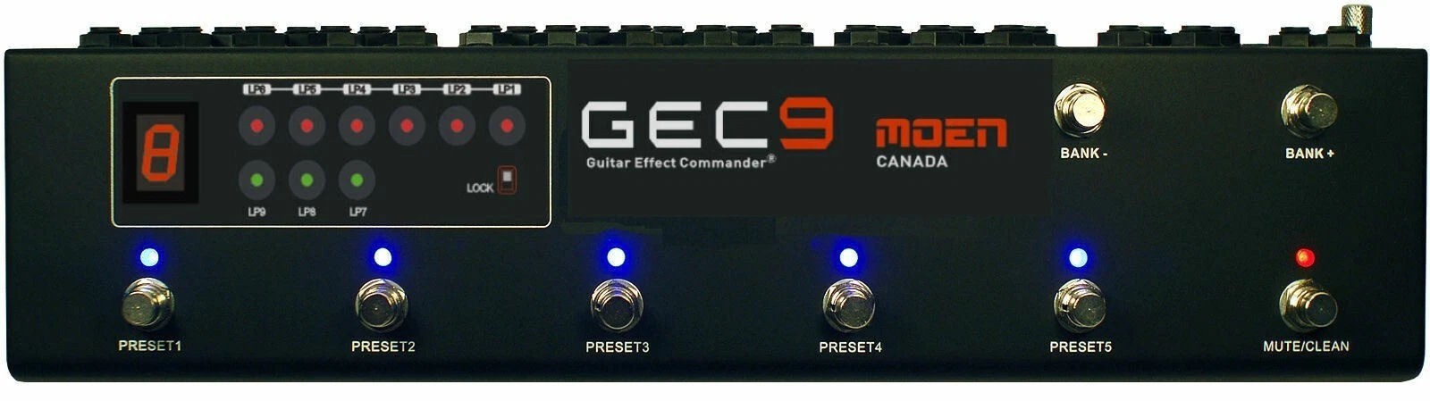 MOEN GEC9 V2 Guitar Pedal FX Switcher 9 Loop Foot Controller Routing System + DC
