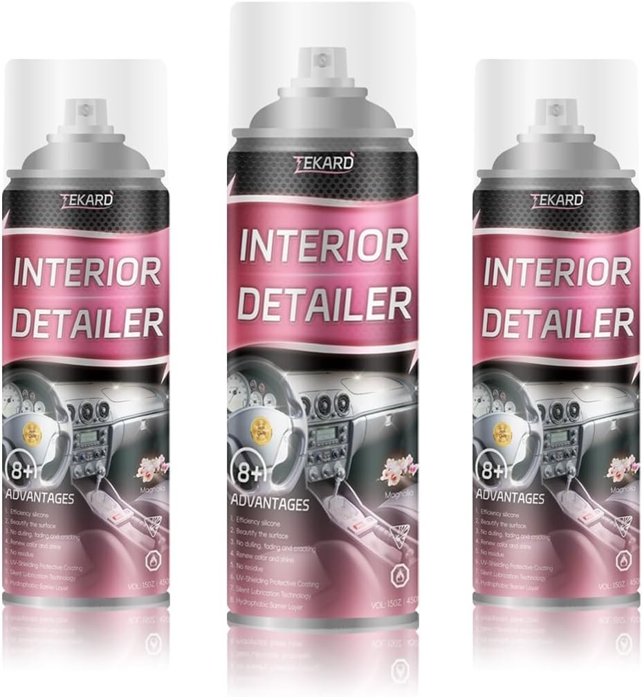 TEKARD Car Interior Cleaner & Polisher - 3x15oz Bottles for Auto Detailing~