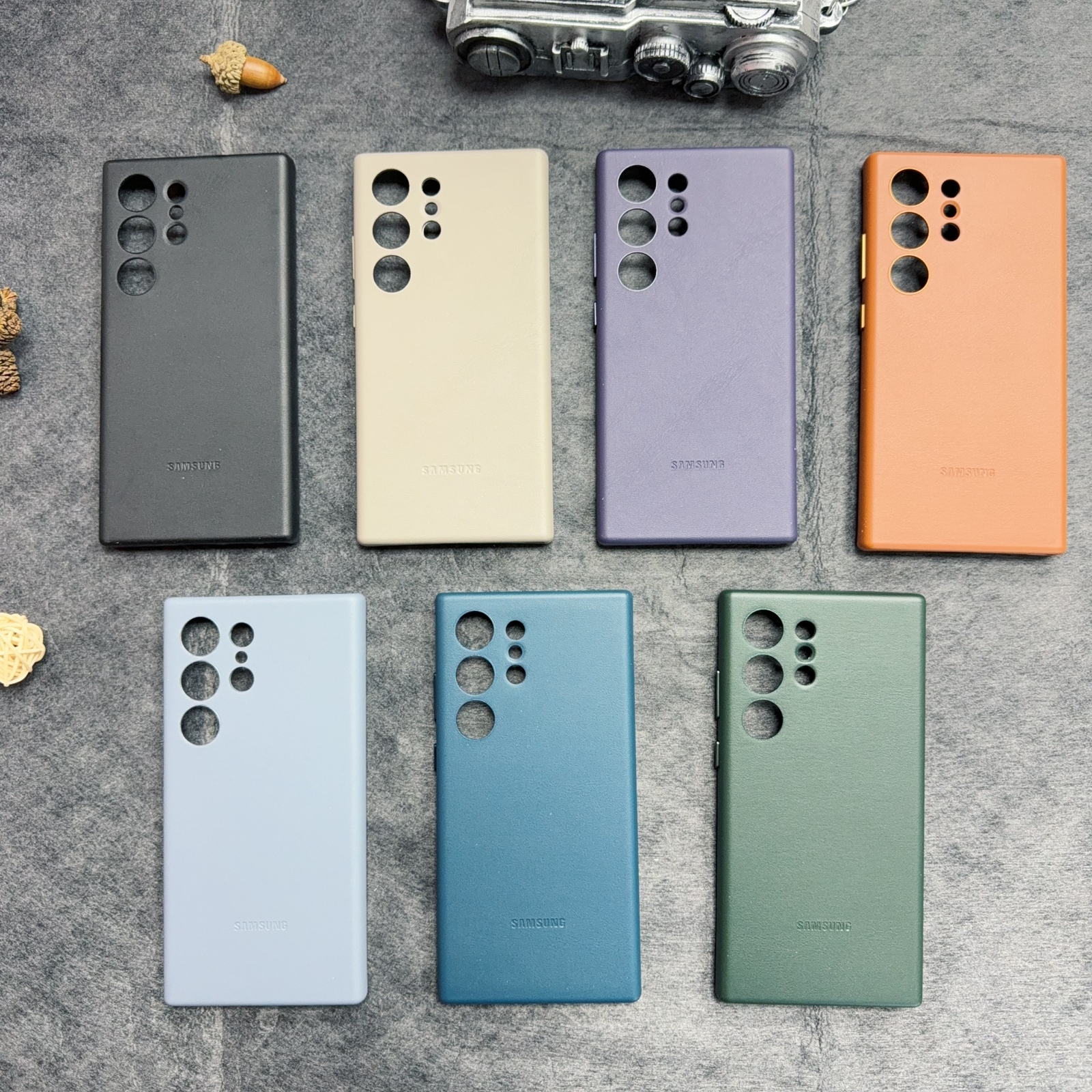 For Samsung Galaxy S22 Ultra S24 Shockproof Non-Slip MagFit synthet Leather case