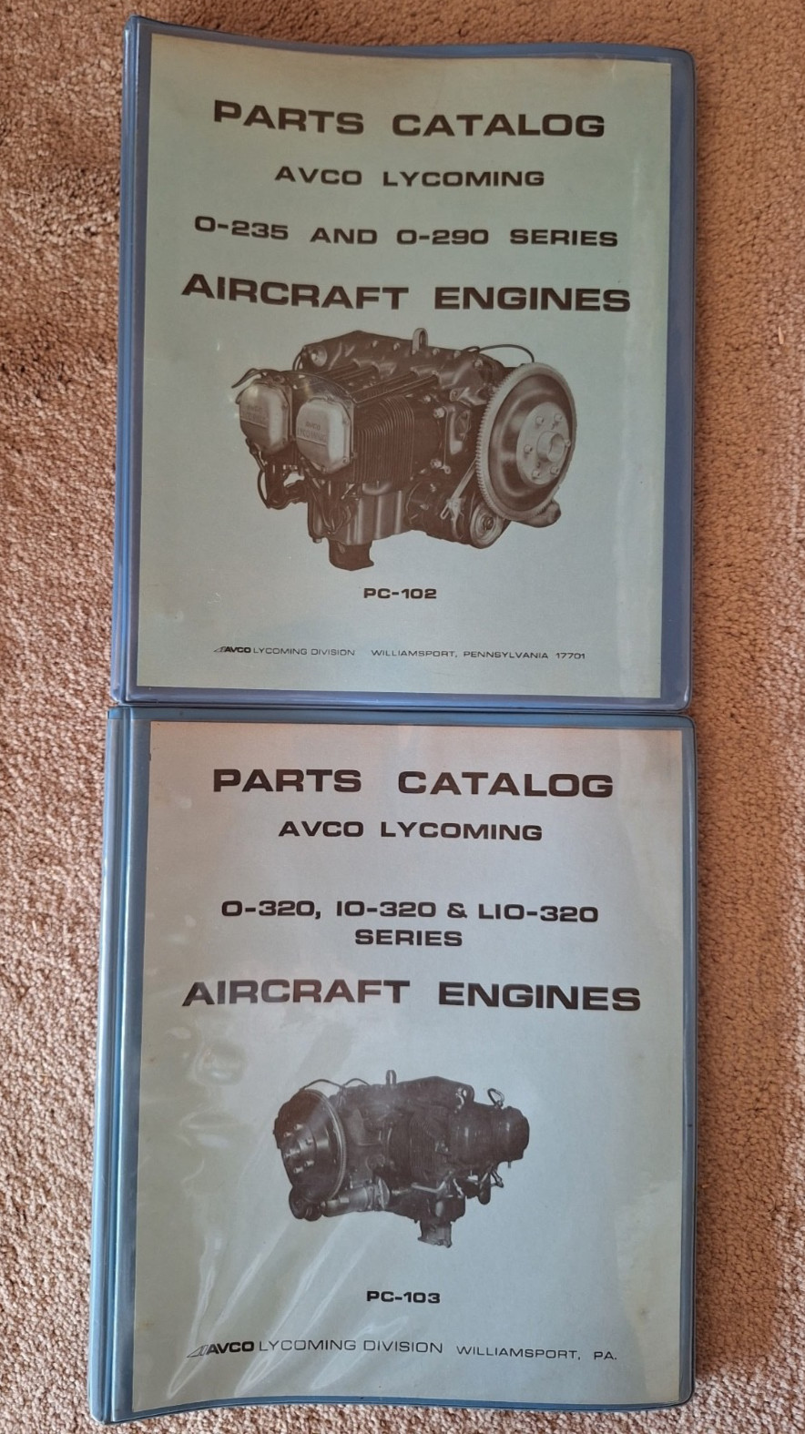 Avco Lycoming O-320, IO-320 & LIO-320 Series/O-235 & O-290 Series Parts Catalogs
