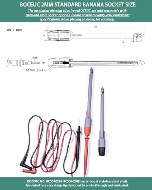 Heavy Duty Wire Piercing Probe Insulation Piercing 4mm Plug(Extended Edition)